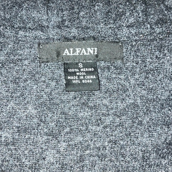 Alfani Womens Ruffle Grey Wool Long Jacket Long Sleeve Size S Button - Picture 2 of 4